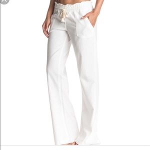 ROXY white linen pants size XS